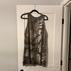 Abercrombie & Fitch Sequin Mini Dress in Gold and Gray